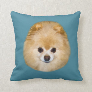Brown and White Pomeranian Dog Cushion