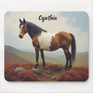 Brown and White Shetland Pony Mouse Pad