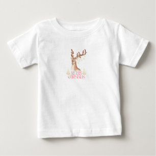 Brown and White Simple Merry Christmas T-Shirt