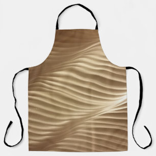 BROWN AND WHITE STRIPED TEXTILE APRON