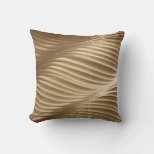 BROWN AND WHITE STRIPED TEXTILE CUSHION