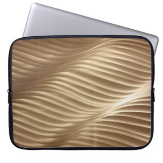 BROWN AND WHITE STRIPED TEXTILE LAPTOP SLEEVE