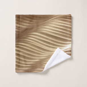 Brown and white striped textile wash cloth