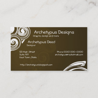 Brown and White Swirls Business Card