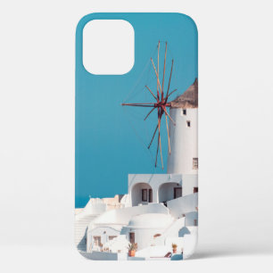 Brown and white windmill iPhone 12 case