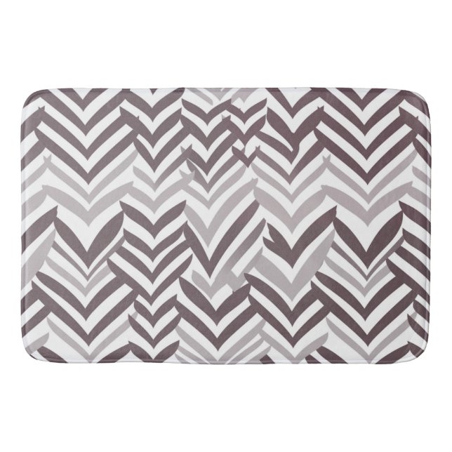 Brown and white ZigZag Bath Mat (Front)