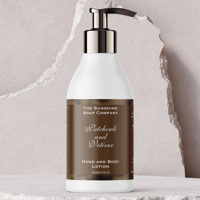 Brown and Woven Brown Foil Cosmetics Bottle Label (Creator Uploaded)