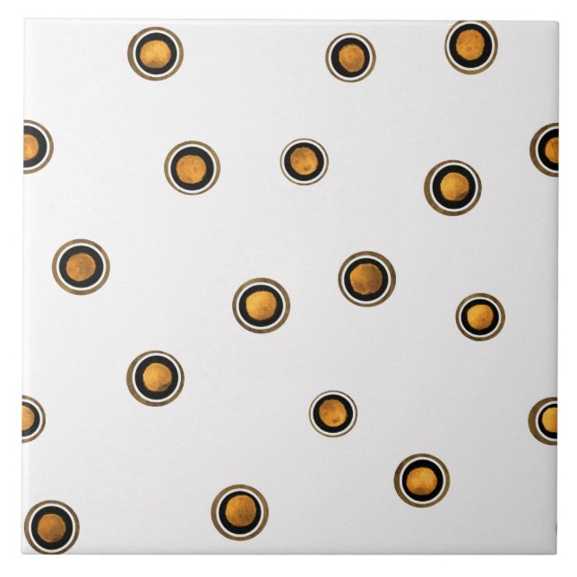 Brown and Yellow Circles Tile (Front)