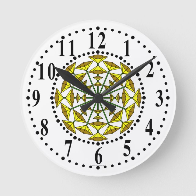 Brown And Yellow Floral 157 Wall Clock (Front)