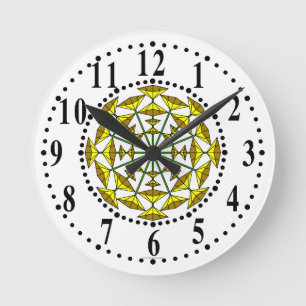 Brown And Yellow Floral 157 Wall Clock