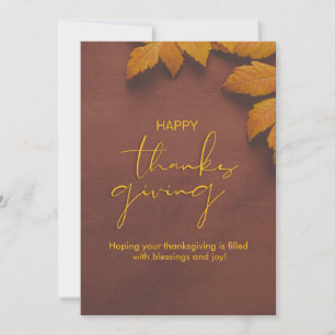 Brown and Yellow Minimalist Thanksgiving Card