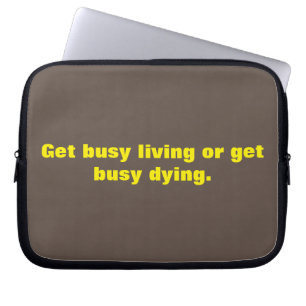 Brown And Yellow Quotes Small Text Design Laptop Sleeve