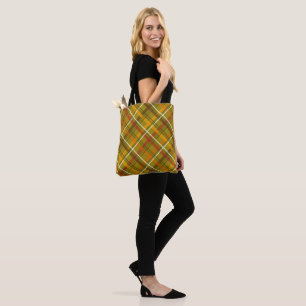 Brown and Yellow Scottish Tartan Plaid Print Tote Bag