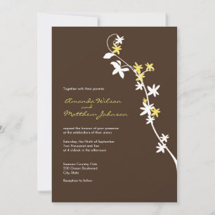 Brown and Yellow Wedding Invitations