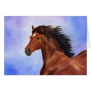 Brown Andalusian horse card