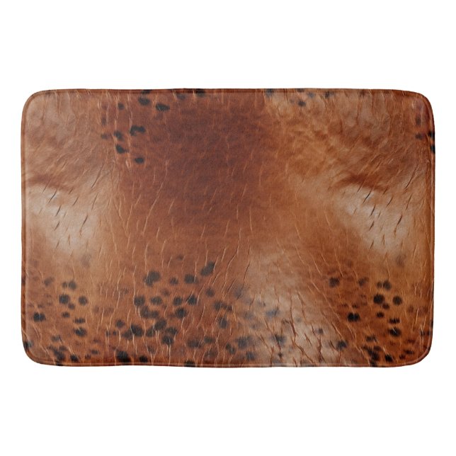 Brown Animal Print Bath Mat (Front)