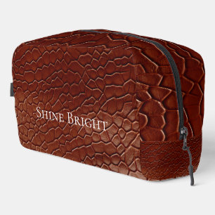Brown Animal Print Dopp Kit