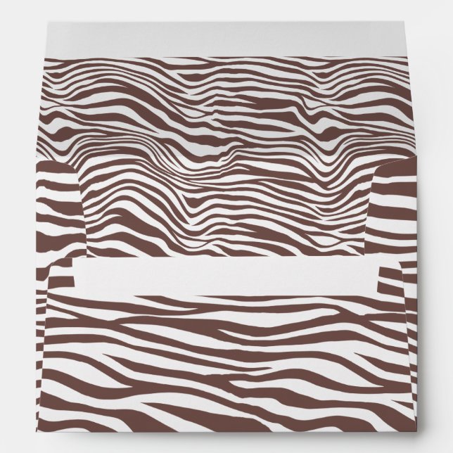 Brown Animal Print Stripes Envelope (Back (Bottom))