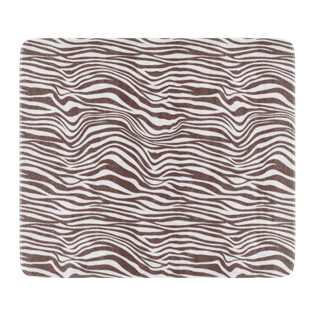 Brown Animal Zebra Print Stripes Cutting Board (Front)