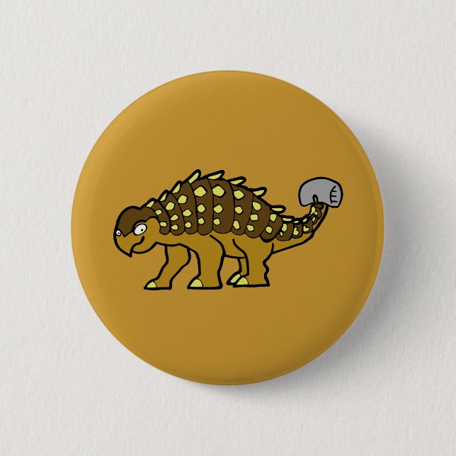 Brown Ankylosaurus 6 Cm Round Badge (Front)