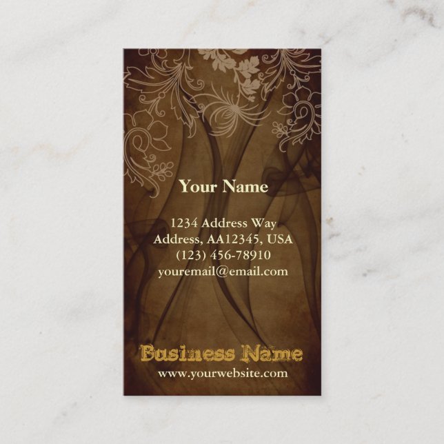 Brown Antique Business Card (Front)