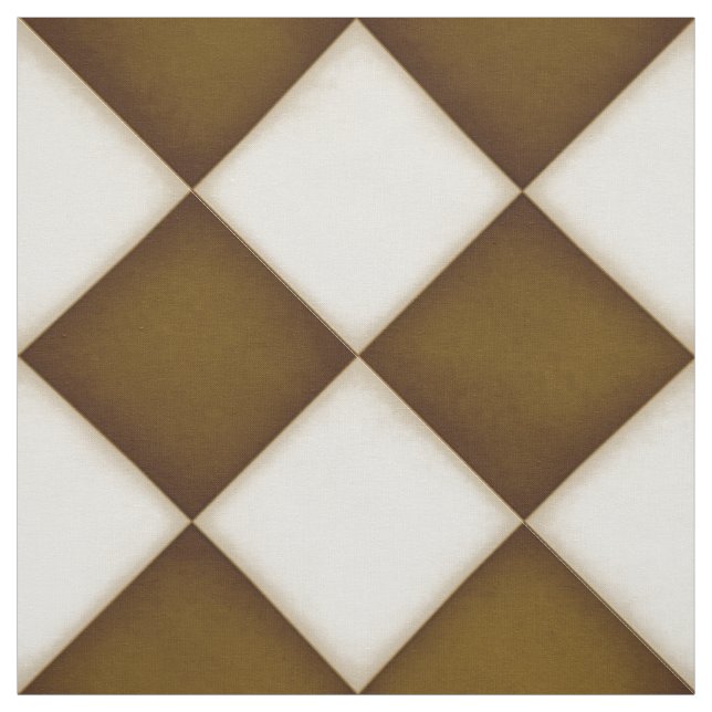 Brown & Antique White Diamonds (large scale) Fabric (Swatch)