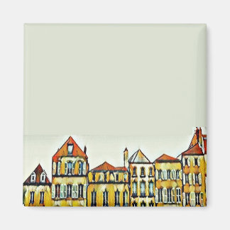 Brown apartments blocks magnet