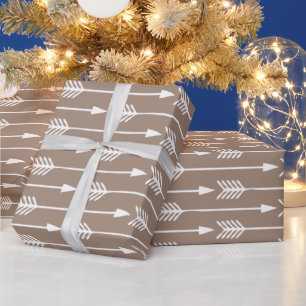 Brown Arrows Pattern Wrapping Paper