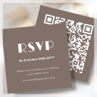 Brown Art Deco | QR Code | Wedding Scan to RSVP
