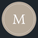 brown ashwood minimalist simple monogram wedding classic round sticker<br><div class="desc">ashwood brown minimalist simple monogram wedding sticker</div>