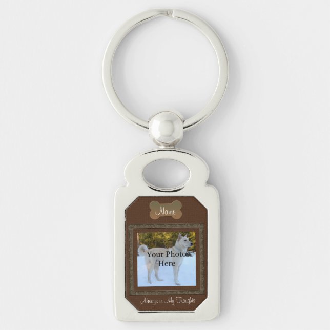 Brown Awesome Dog or Cat Memorial Key Ring (Front)
