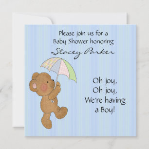 Brown Baby Bear Shower Invitation