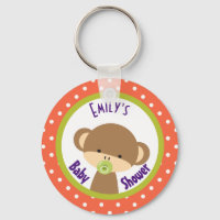 Brown Baby Monkey with Pacifier Baby Shower
