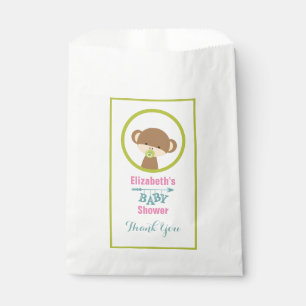 Brown Baby Monkey with Pacifier Baby Shower Thanks Favour Bags