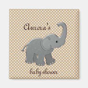 brown baby shower elephant magnet