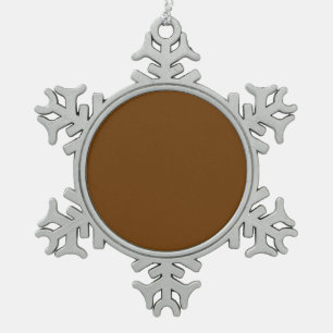 Brown Background Colour You Can Customise Snowflake Pewter Christmas Ornament