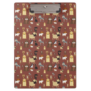 brown background dogs pattern clipboard