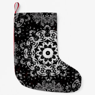 Brown background. Doodle background in vintage wit Small Christmas Stocking