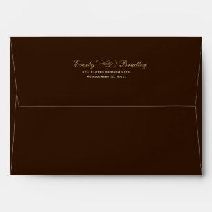 Brown Background Warm Beige Script Typography Envelope