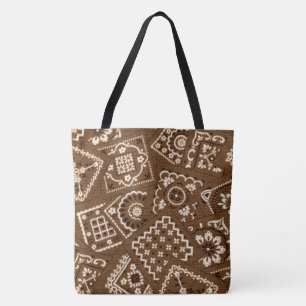 Brown Bandanna Tote Bag