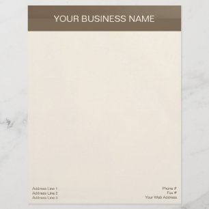 Brown Banner on Beige Custom Letterhead