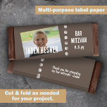 Brown Bar Mitzvah Custom Candy Bar Wrapper<br><div class="desc">Personalise your own brown Bar Mitzvah chocolate candy bar label or pastry package with a customised paper label. Simple brown and white label is attractive with your own wording. Add your own quote on the back for a finishing touch. Use this budget personalised wrapper label for other party favour bags...</div>
