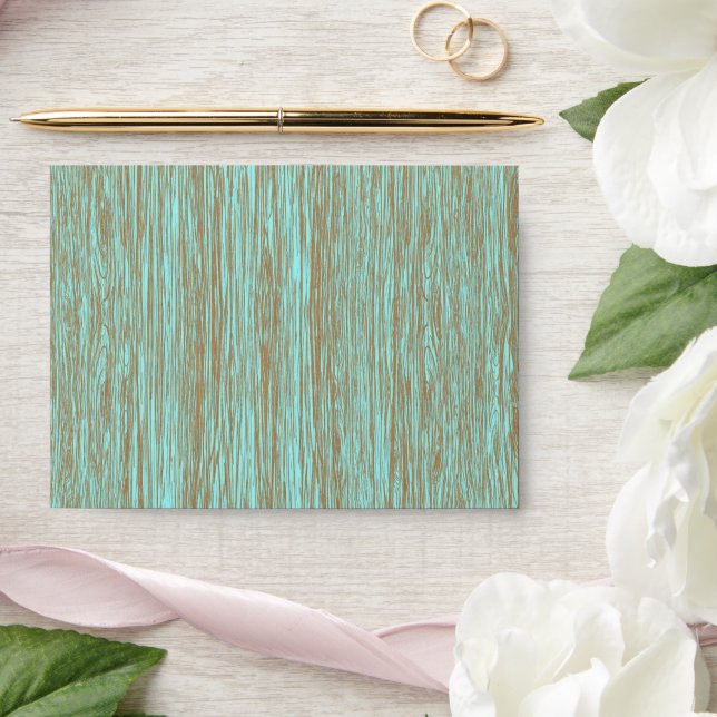 Brown barn wood grain wedding envelope (Wedding)