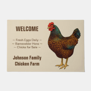 Brown Barnevelder Hen Chicken Doormat