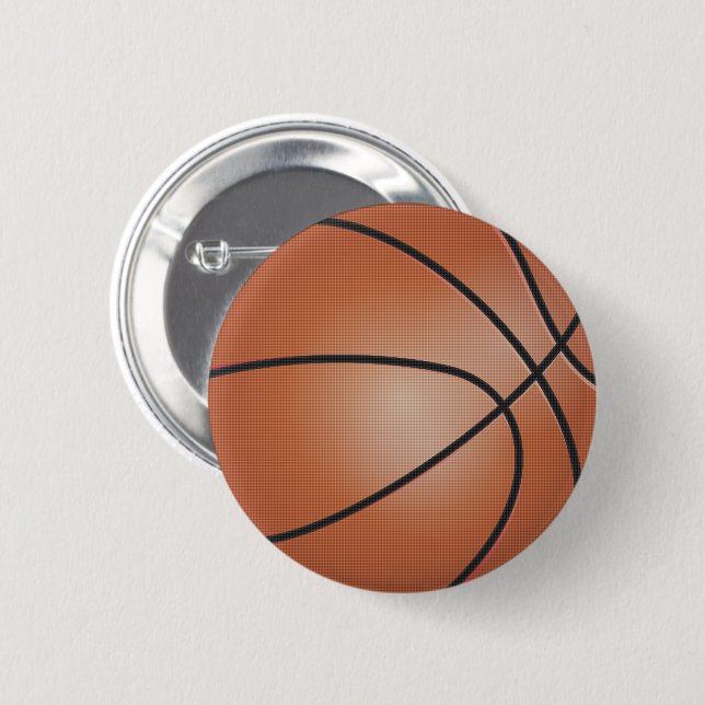 Brown Basketball  6 Cm Round Badge (Front & Back)