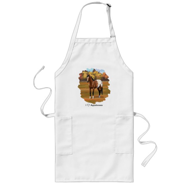 Brown Bay Appaloosa Horse Long Apron (Front)