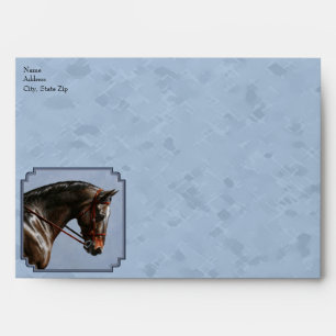 Brown Bay Oldenburg Horse Portrait Envelope