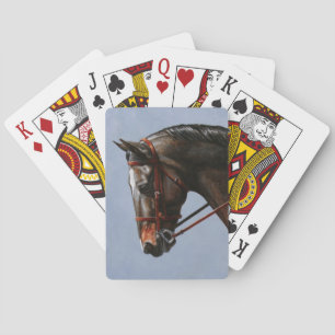 Brown Bay Oldenburg Horse Portrait Playing Cards