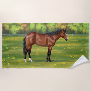 Brown Bay Quarter Horse Beach Towel