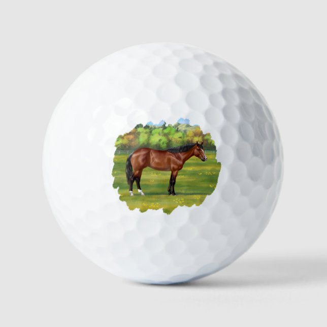 Brown Bay Quarter Horse Golf Balls (Front)